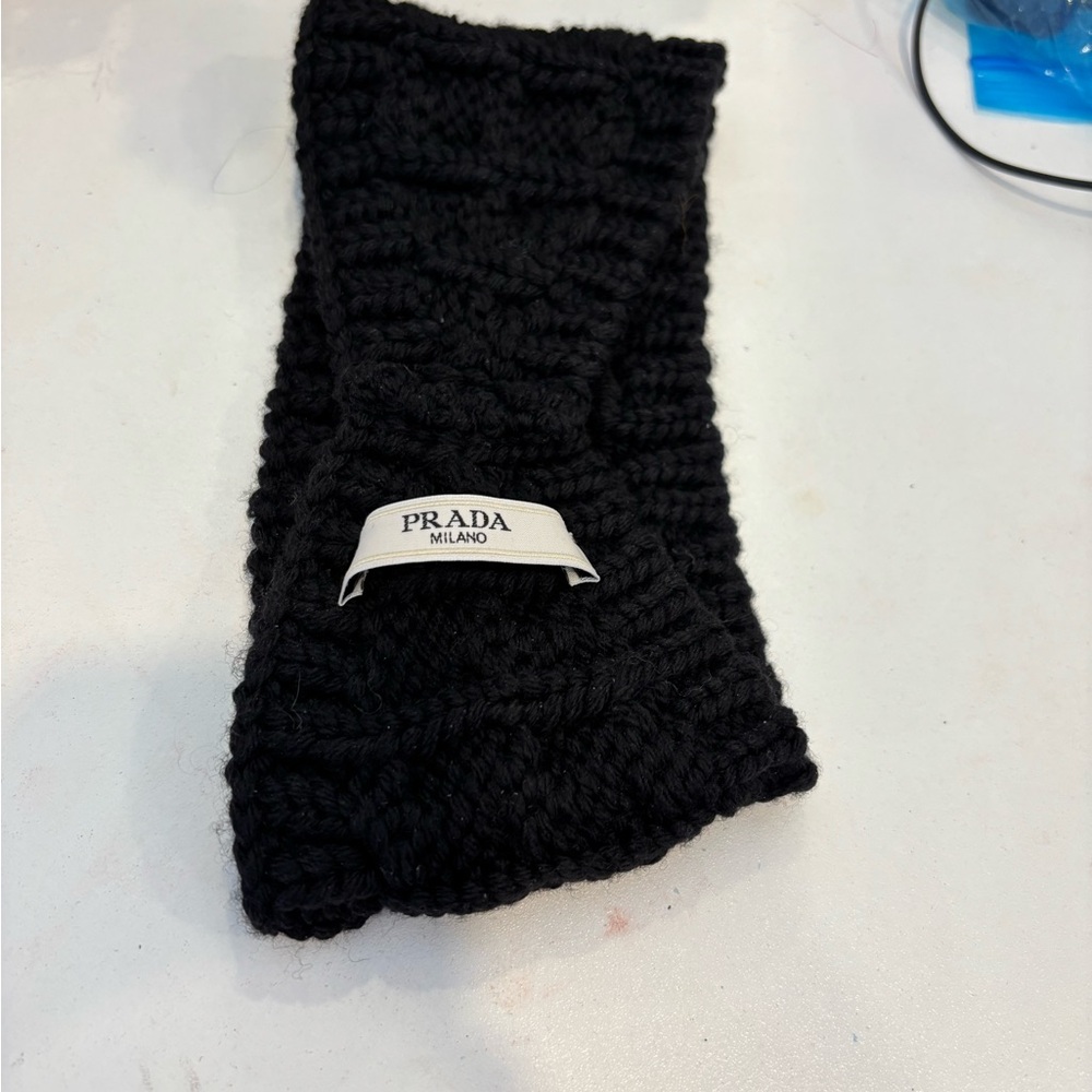 PRADA Milano black wool blend headband
